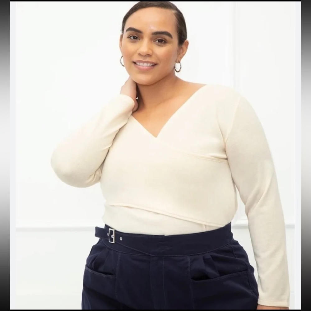 eloquii cream color top plus size